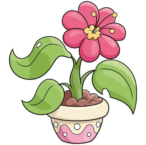 How To Draw A Potted Plant Really Easy Drawing Tutorial
