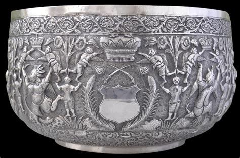Lucknow Colonial Indian Silver Bowl Michael Backman Ltd