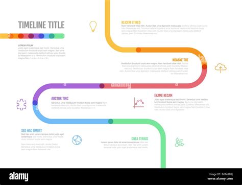 Vector Infographic Company Milestones Curved Timeline Template Light