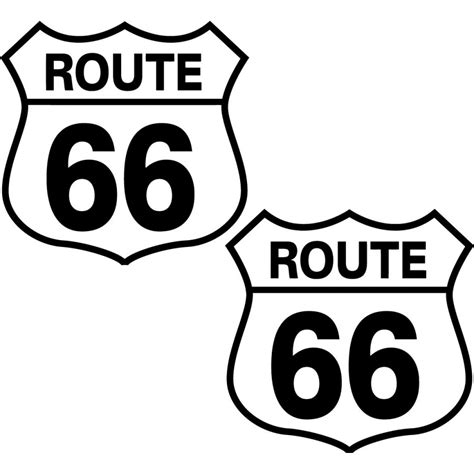2x Route 66 Logo Sticker Decal Decal Stickers Decalshouse