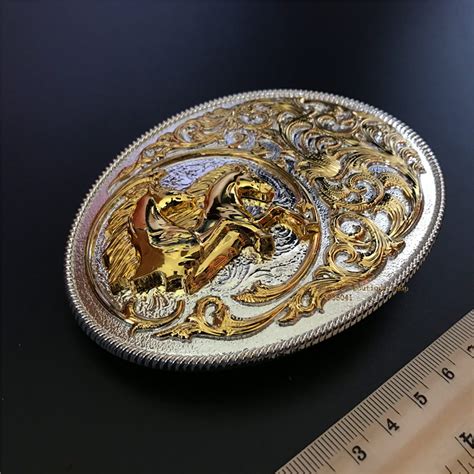Retail Or Wholesale Oval Luxury Buckles Gold Horse Cowboy Belt Buckle