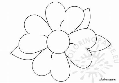 Coloring Flower Spring Easy Toddlers Colouring Simple