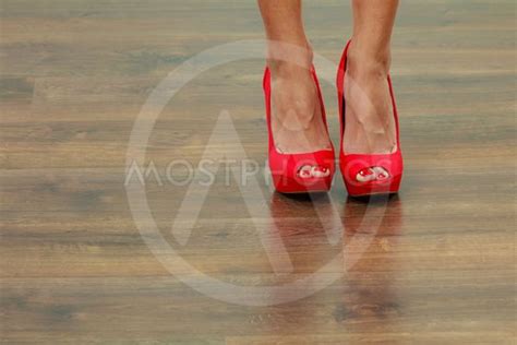 Red High Heels Spiked Shoes Av Anetlanda Mostphotos