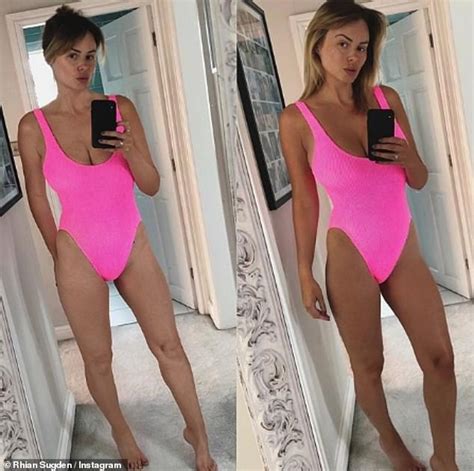 Rhian Sugden Puts On A Busty Display In A Plunging Neon Pink Bikini