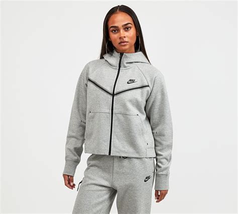 Nike Womens Tech Fleece Essential Full Zip Hoodie Dark Grey Heather