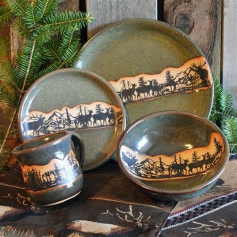 Amazon s choice for cabin dishes. Elk Mountain Dinnerware | Rustic dinnerware, Rustic log ...