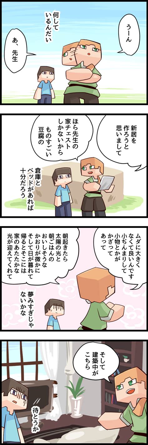 Steve And Alex Minecraft Drawn By Yasumono Danbooru