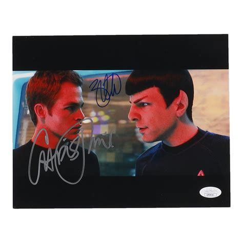 Chris Pine And Zachary Quinto Signed Star Trek 8x10 Photo Jsa Pristine Auction
