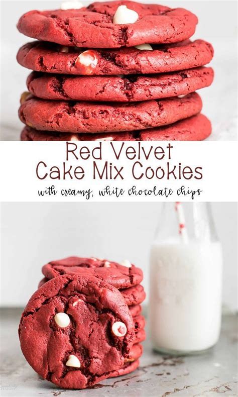 Super Easy To Make Red Velvet Cake Mix Cookies Recipe Red Velvet