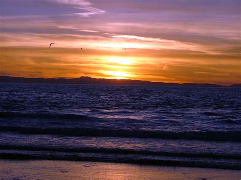 Sunset Over Beach Newport Beach California December
