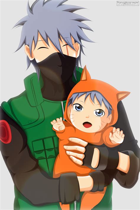 Kakashi And Baby Naruto By Tofiqhuseynov By Bombergerja On Deviantart