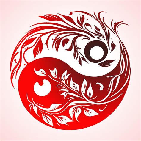 Floral Yin Yang Symbol Vector Illustration 16669056 Vector Art At Vecteezy