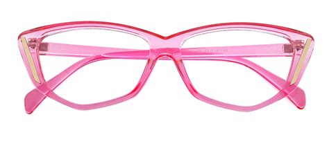 Women Unique Ultralight Cateye Glasses Large Frames Eyeglasses Pink