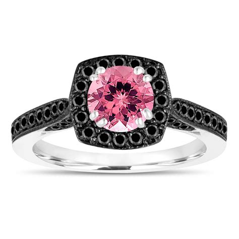 Https://tommynaija.com/wedding/black Diamond And Pink Tourmaline Wedding Ring