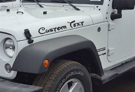 Custom Jeep Hood Decals Pair Words Text Windshield Banner Etsy