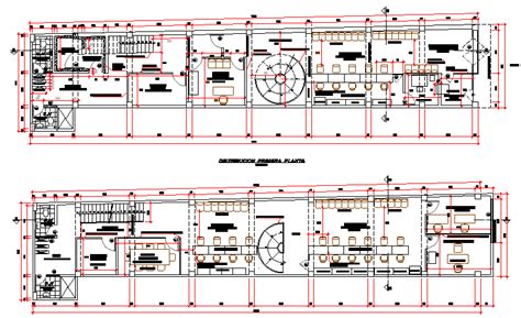 Administrative Office Ground And First Floor Layout Plan Dwg File Cadbull