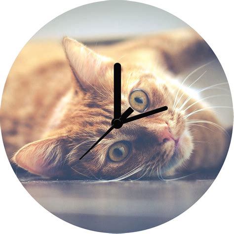 Cat Personalised Wall Clock No1 Etsy