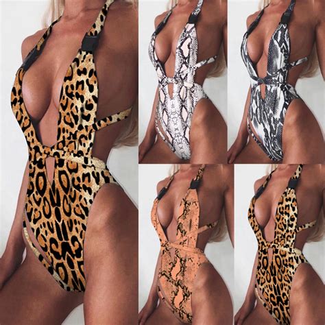 Sexy Leopard Print One Piece Swimsuit