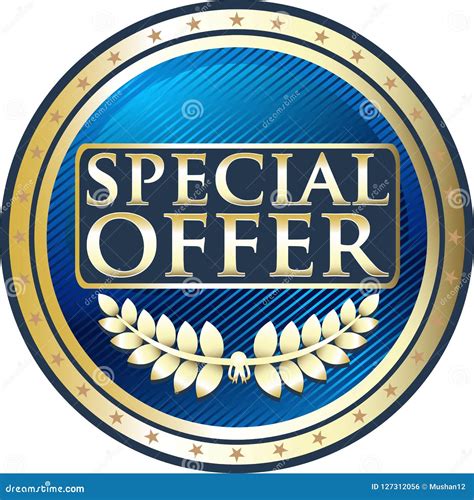 Special Offer Gold And Blue Medal Icon Stock Vector Illustration Of