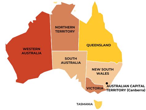 discover more about australia s diverse and amazing states and territories using the map below