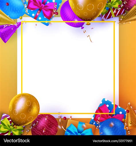 Decorative Happy Birthday Invitation Background Vector Image