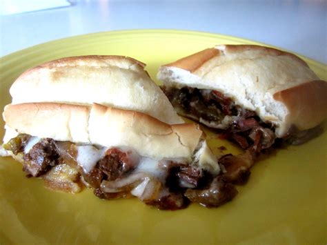 2½ to 3 pounds beef round steak 2 green peppers, sliced thin 1 onion, sliced thin 1 envelope dry italian dressing mix 2 c. From Sarah's Kitchen to Yours: Crock Pot Philly Cheesesteak Sandwiches