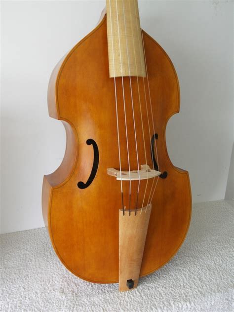 Pretty 6 Strings Bass Viol Gold Varnish Pleasant Sound Small Price