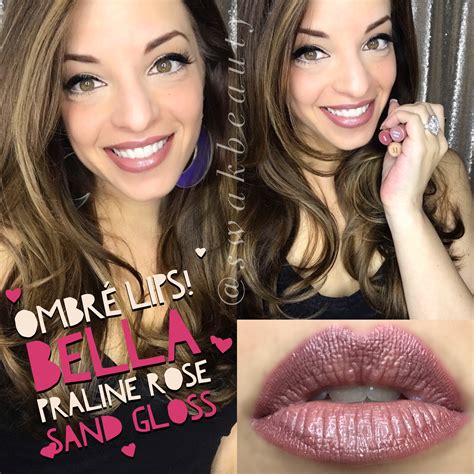Shimmering Rose Lips Bella And Praline Rose Lipsense Topped With Sand