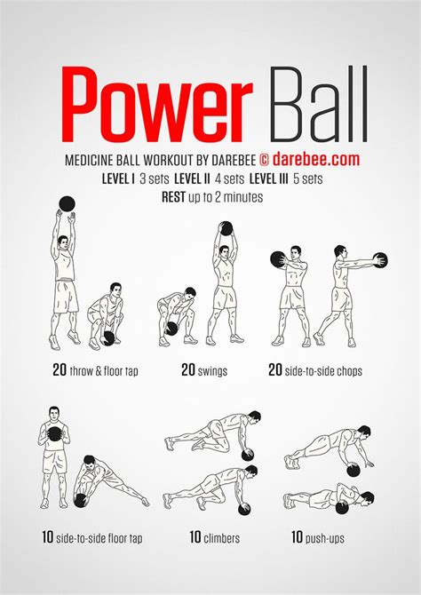 Power Ball Workout Medicine Ball Workout Ball Exercises Workout