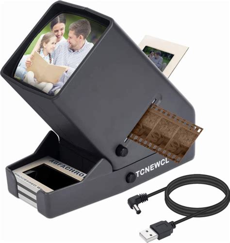 Tcnewcl 35mm Slide And Film Viewer Negative Scanner Desk Top Led