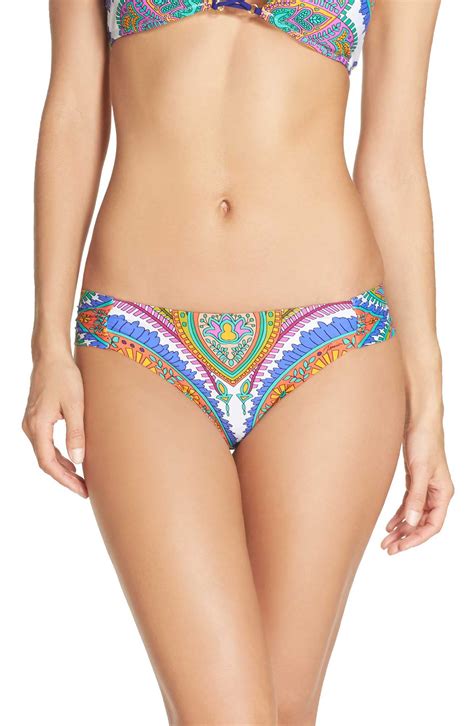 Trina Turk Trina Turk Womens Pacific Paisley Shirred Side Bikini Bottom Multi Walmart Com
