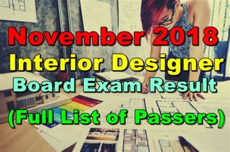 Interior Designer Board Exam Result November 2018 Full List Of Passers