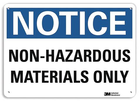 LYLE Notice Sign Sign Format Traditional OSHA Non Hazardous Materials