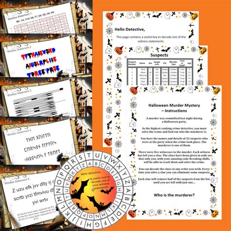 Halloween Murder Mystery Game For Kids Instant Download Etsy