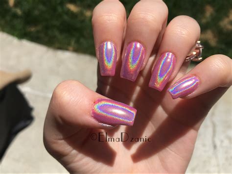 Pink Nails Holographic Pink Holographic Nails Holographic Nails