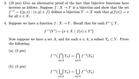 Solved Give An Alternative Proof Of The Fact That Bijective