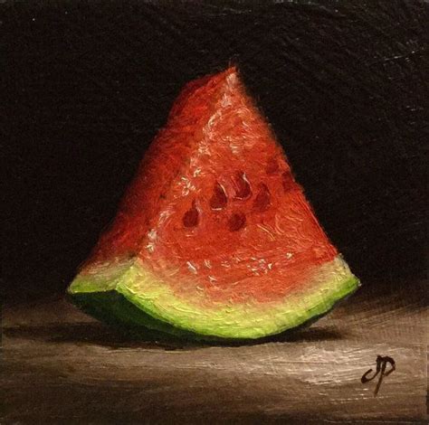 Little Watermelon Original Oil Painting Still Life By Jane Etsy