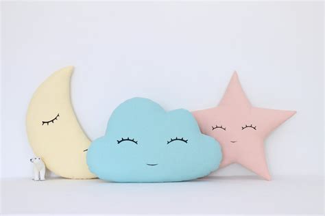 Set Of Cloud Moon And Star Pillows Kids Pillows Decorative