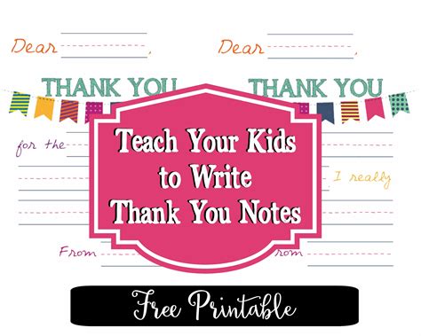 Printable Thank You Notes That Will Make Your Kids Feel Like Rockstars