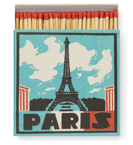 Paris Eiffel Tower Matches Luxury Giant Square Box Coloured Tip Long