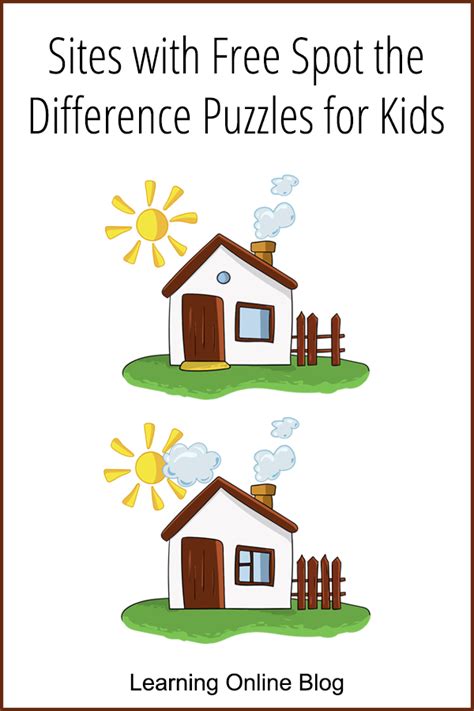 These puzzles are not only fun for kids to solve but they teach your children to concentrate, make comparisons and pay attention to detail. Sites with Free Spot the Difference Puzzles for Kids ...