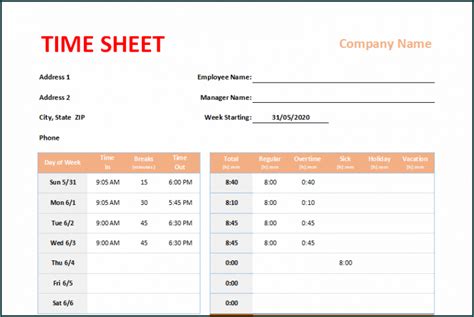 》free Printable Weekly Timesheet Template Bogiolo