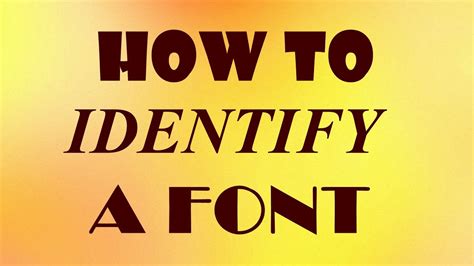How To Identify A Font Youtube