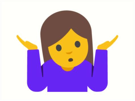 Person Shrugging Emoji Art Print By Chevdesign Redbubble