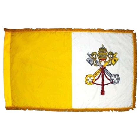Vatican City Papal Flag With Gold Fringe Religious Flags