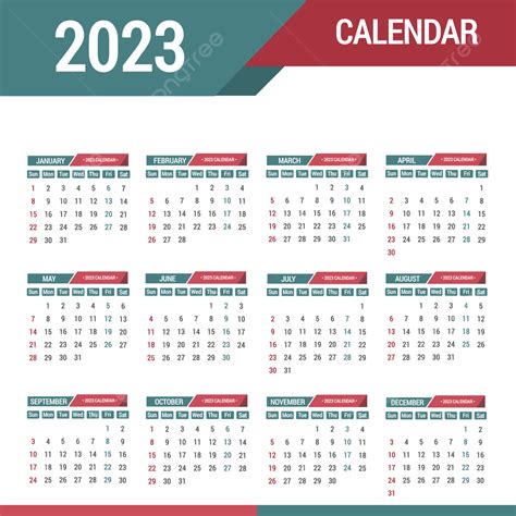 2023 Month Png Transparent Calendar 2023 Twelve Months Calendar 2023