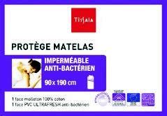 Protège matelas 1 personne de dimensions 90x200 cm. TISSAIA PROTÈGE MATELAS IMPERMÉABLE ANTIBACTÉRIEN 90 X 190 ...