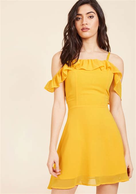 Nwtd Modcloth Collectif Signature Sass Mini Dress Uk8 Us4 Yellow Off