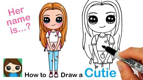 In this, you have to draw a vertical line, after that you have to draw horizontal line, you have to draw two groups of two lines. How to Draw a Cute Back to School Girl Easy #2
