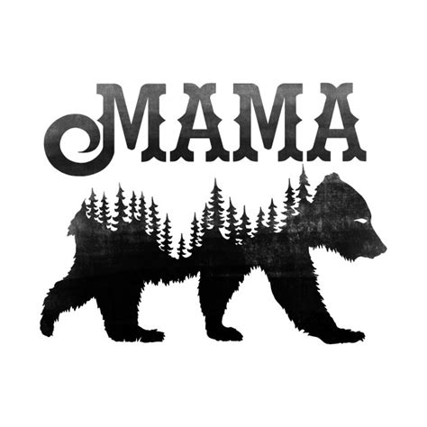 Mama Bear Black By Hammerapparel Bear Coloring Pages Bear Stencil